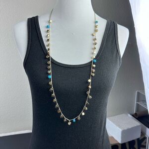 Lia Sophia Block Logo‎ Charm Chain Necklace Gold Plated 18-inch